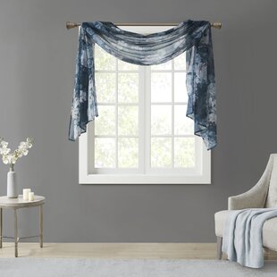 Blue sheer window deals scarf